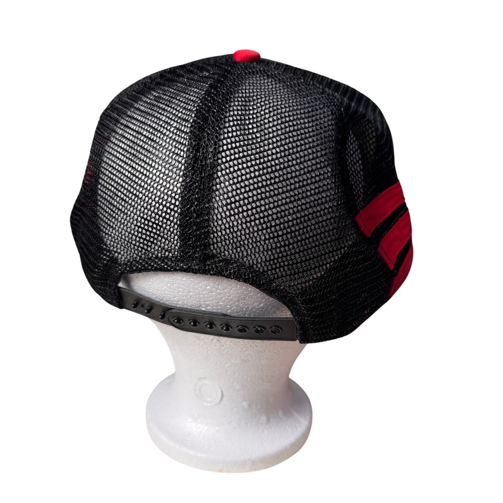 Vintage NASCAR Nissin Cap Trucker Hat Black Red Rainbow Patch Snapback Racing - Picture 3 of 4